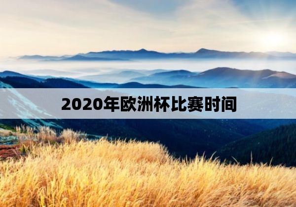 2020年欧洲杯比赛时间